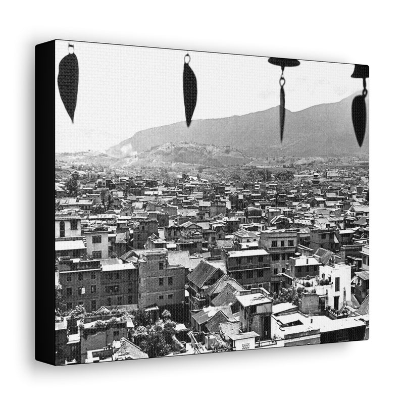 Window City View of Kathmandu in 1972 - Canvas Print