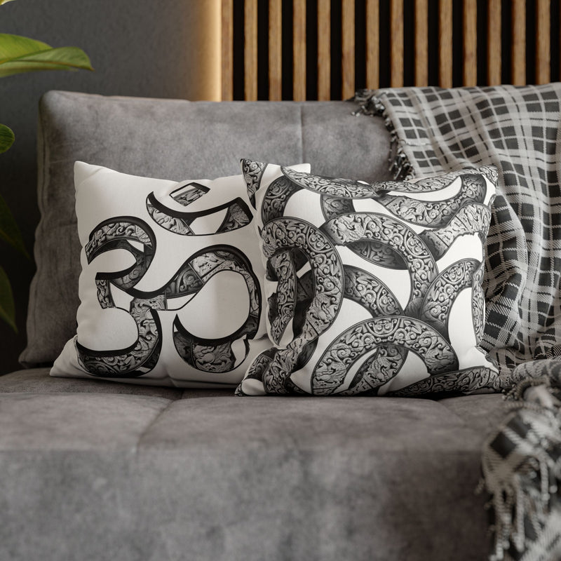 Infinity Om + Pattern Suede Square Pillowcase