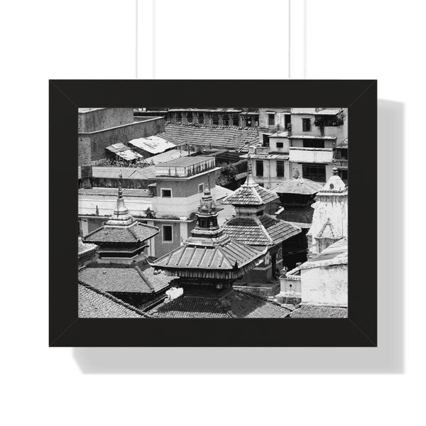 Three Pagodas Roof Tops - Kathmandu, Nepal - Framed Photo Print