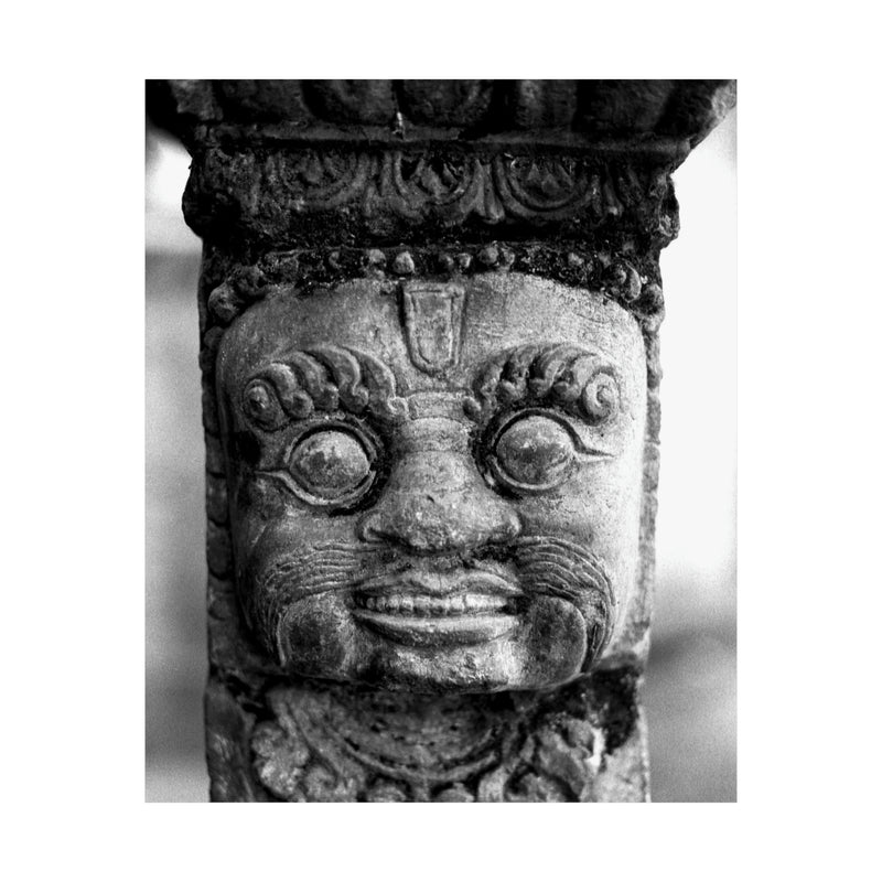  Stone Carving Of Face Detail - Patan Nepal, Durbar Square - Premium Poster Print