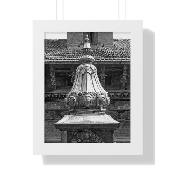 Brass Temple Tower - Patan Nepal, Durbar Square - Framed Photo Print