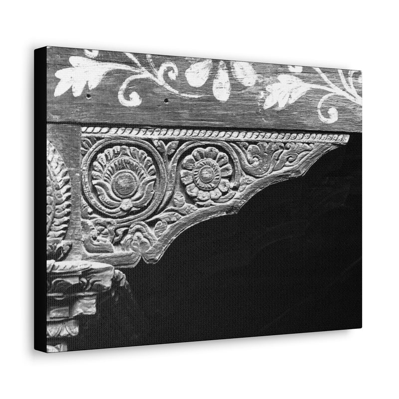 Wood Carved Corner Detail Of Doorway - Patan Nepal, Durbar Square - Canvas Prints