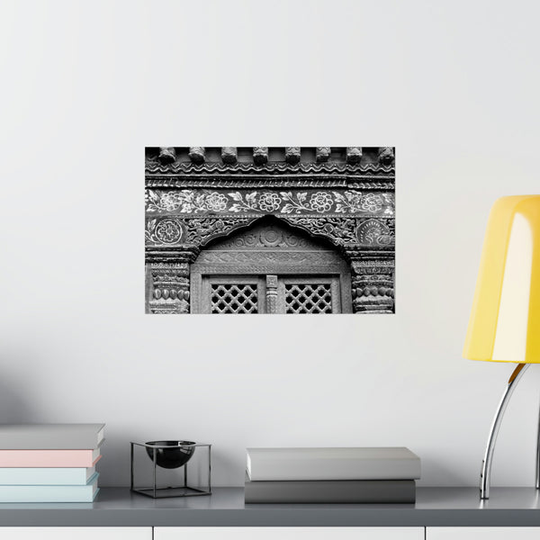 Beautiful Carved and Painted Window Covering - Patan Nepal, Durbar Square - Premium Poster Print