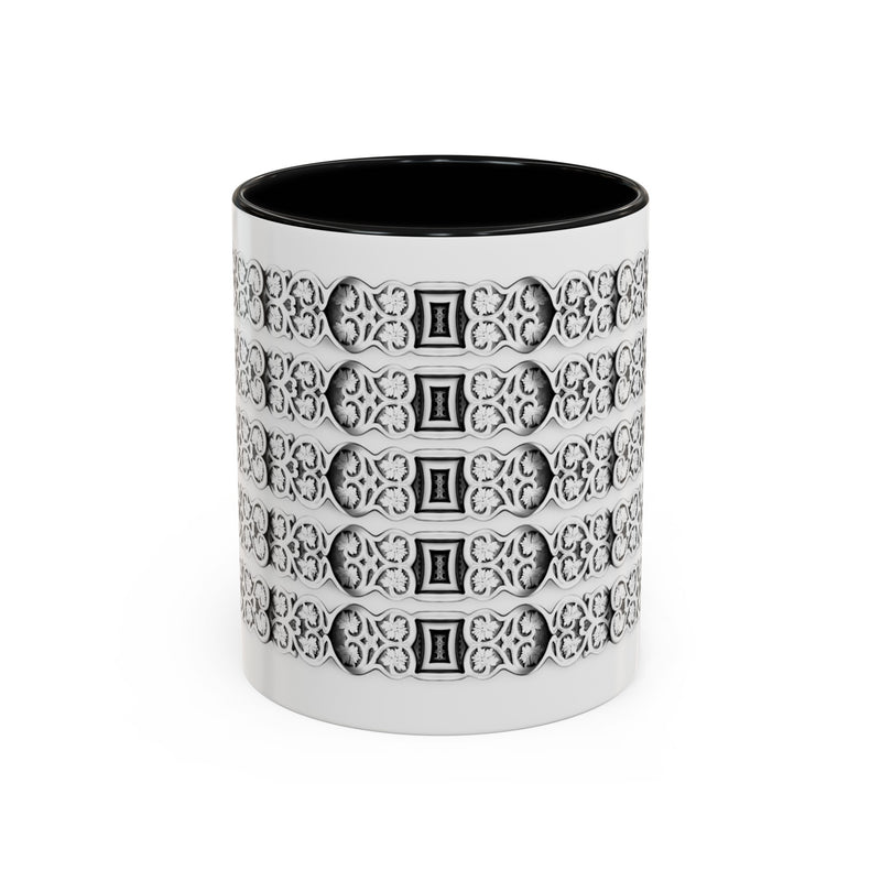 Floral Buckle Accent Ceramic Mug