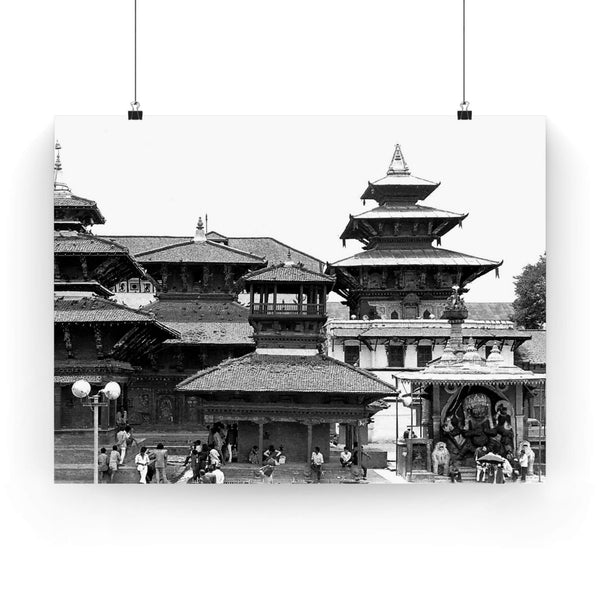 25 - Daily Street Scene Circa 1972 - Patan Nepal, Durbar Square - Premium Poster Print