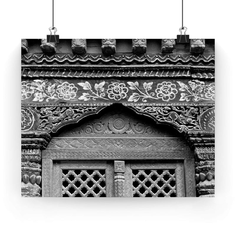 27 - Beautiful Carved and Painted Window Covering - Patan Nepal, Durbar Square - Premium Poster Print