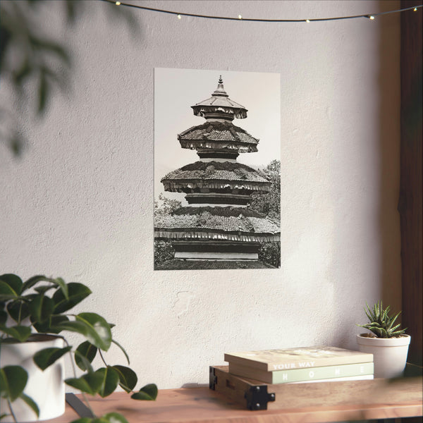 32 - Traditional Round Pagoda Rooftop - Kathmandu, Nepal - Premium Poster Print