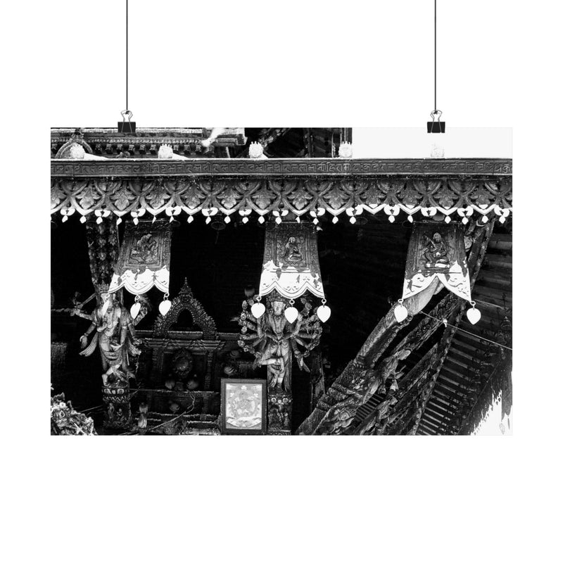 18 - Storefront Wood Carved Hanging - Patan Nepal - Premium Poster Print