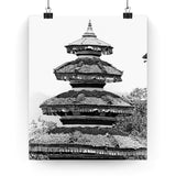 32 - Traditional Round Pagoda Rooftop - Kathmandu, Nepal - Premium Poster Print