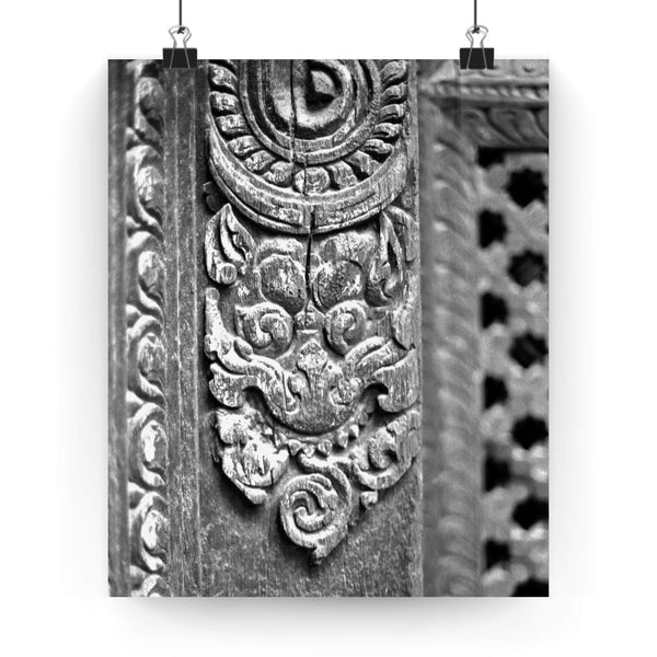 38 - Wood Carved Dragon In Window - Patan Nepal, Durbar Square - Premium Poster Print