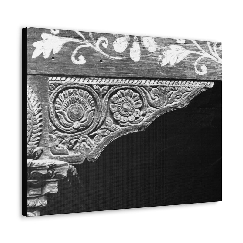 Wood Carved Corner Detail Of Doorway - Patan Nepal, Durbar Square - Canvas Prints