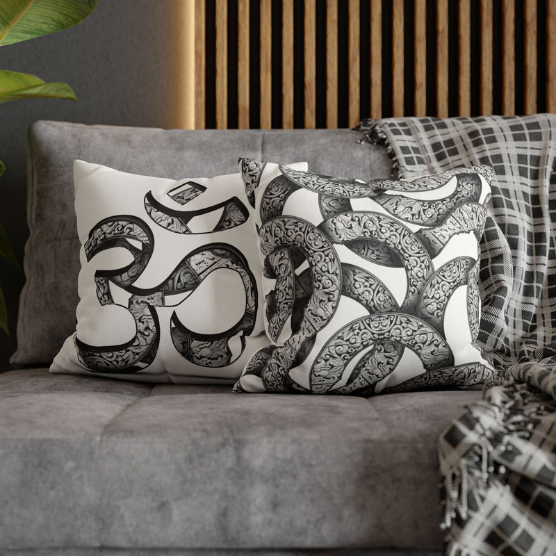 Infinity Om + Pattern Suede Square Pillowcase