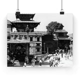 54 - A moment in time of daily life in Patan, Nepal, Durbar Square circa 1972 - Premium Poster Print