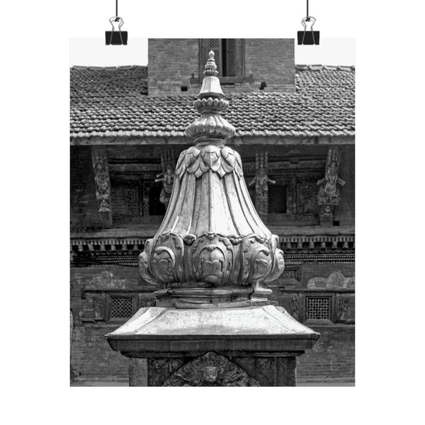 Brass Temple Tower - Patan Nepal, Durbar Square - Premium Poster Print