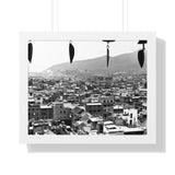 Window City View of Kathmandu in 1972 - Framed Photo Print