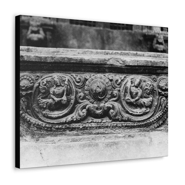 Intricate stone carved railing - Canvas Print