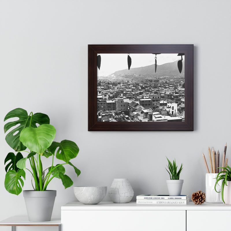 Window City View of Kathmandu in 1972 - Framed Photo Print 