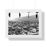 Window City View of Kathmandu in 1972 - Framed Photo Print