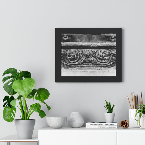 55 - Intricate stone carved railing - Framed Photo Print