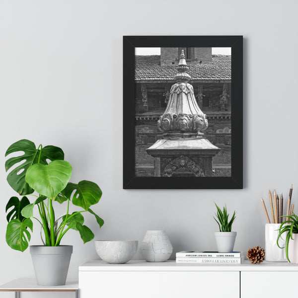 Brass Temple Tower - Patan Nepal, Durbar Square - Framed Photo Print