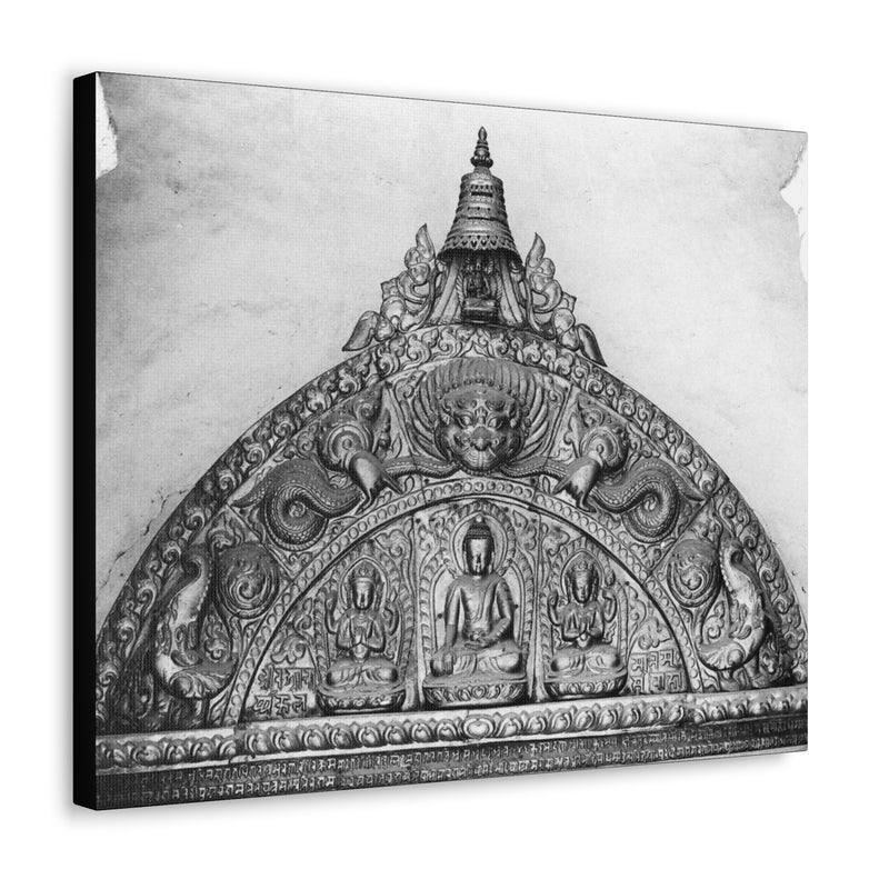  Metallic Buddha Over Doorway - Patan Nepal - Canvas Print