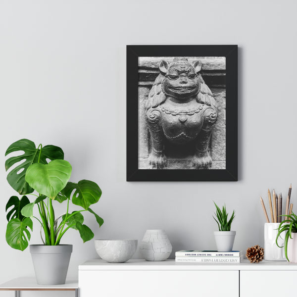 52 - Female Cat Dragon Statue - Framed Photo Print