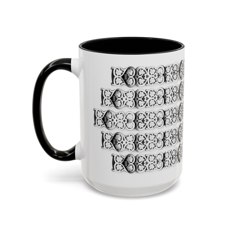 Floral Buckle Accent Ceramic Mug