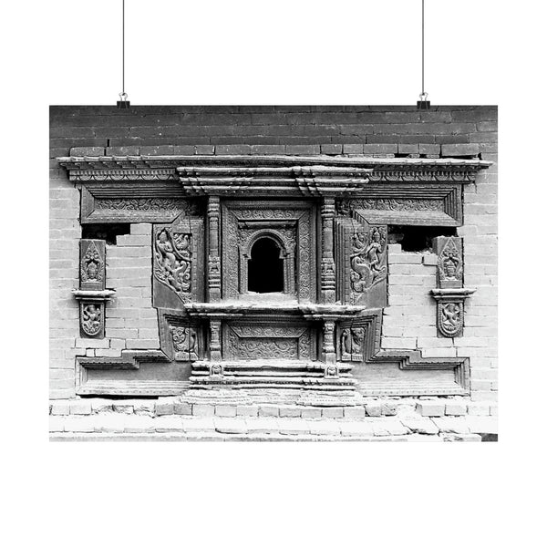 Ornate Hand Carved Window Treatment - Patan Durbar Square Nepal - Premium Poster Print