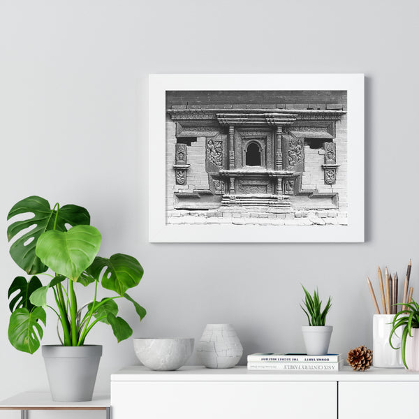 Ornate Hand Carved Window Treatment - Patan Durbar Square Nepal - Framed Photo Print