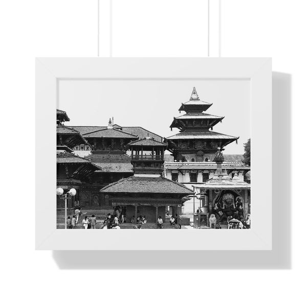 Daily Street Scene Circa 1972 - Patan Nepal, Durbar Square - Framed Photo Print