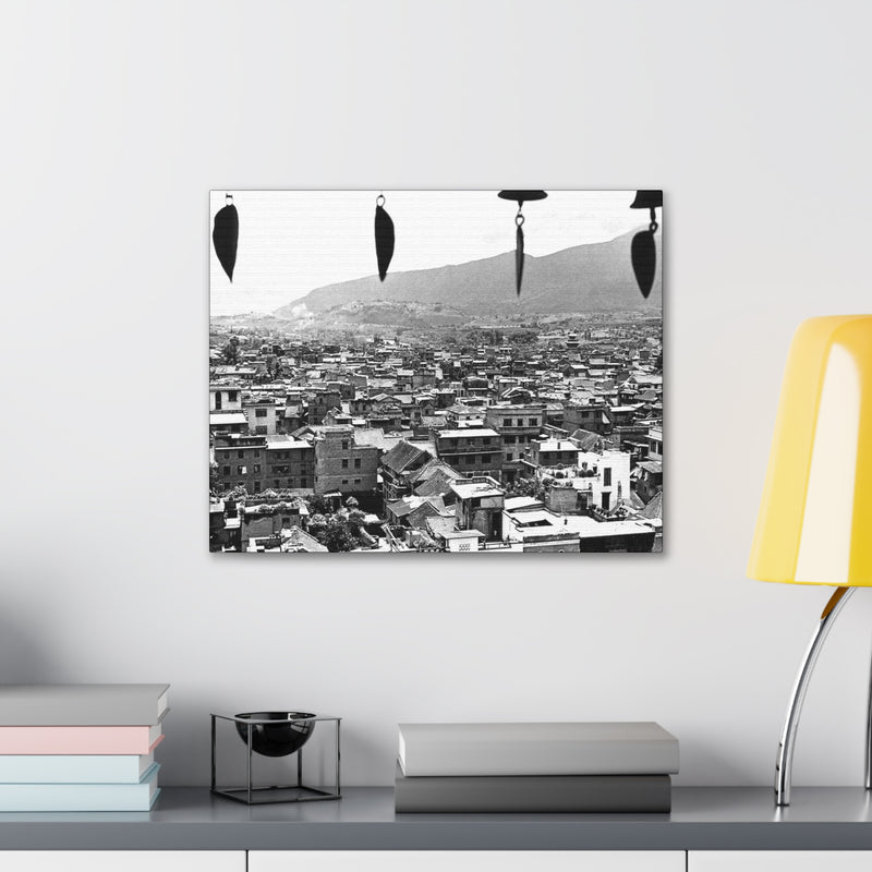 Window City View of Kathmandu in 1972 - Canvas Print