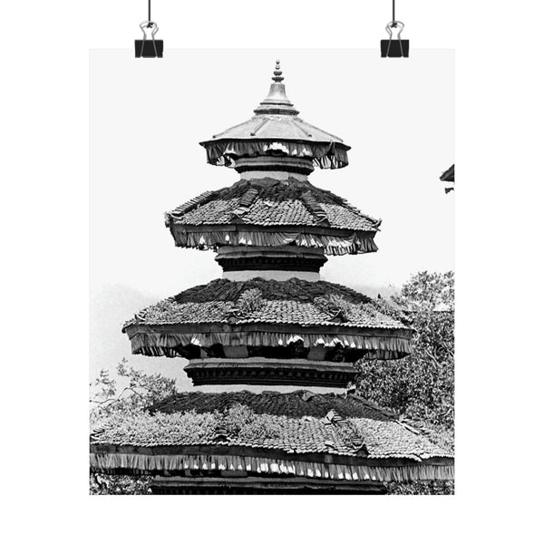 Traditional Round Pagoda Rooftop - Kathmandu, Nepal - Premium Poster Print