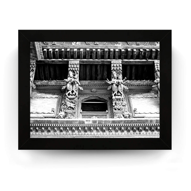 20 - Detailed Window Carvings in Patan Nepal - Patan Nepal Durbar Square -  Framed Photo Print