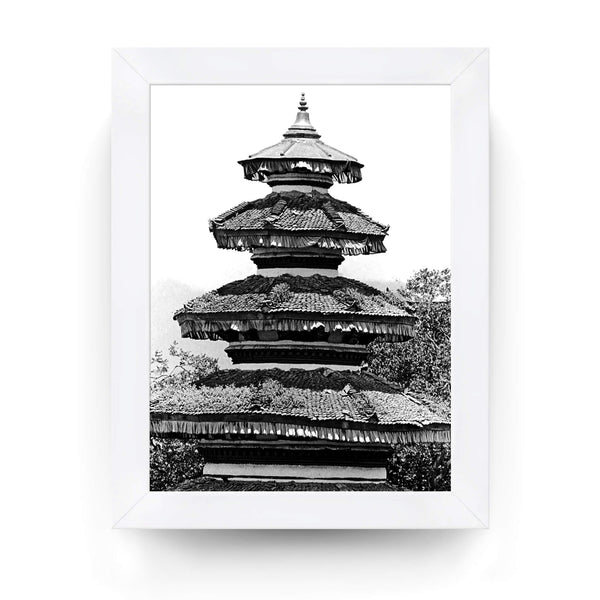 32 - Traditional Round Pagoda Rooftop - Kathmandu, Nepal - Framed Photo Print