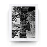 43 - Single Stone Column Carving - Patan Nepal, Durbar Square - Framed Photo Print