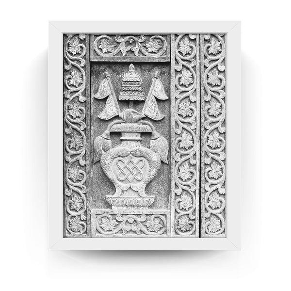 4 - Wood Carving Of Water Jug - Patan Nepal, Durbar Square - Framed Photo Print